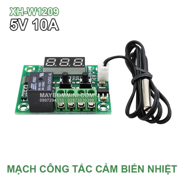 Mach Cong Tat Cam Bien Nhiet Do 5V XH W1209