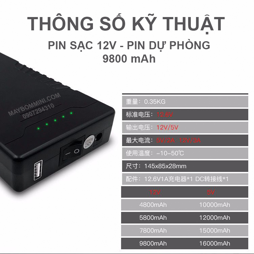 Thong So Ky Thuat Pin Sac 12v