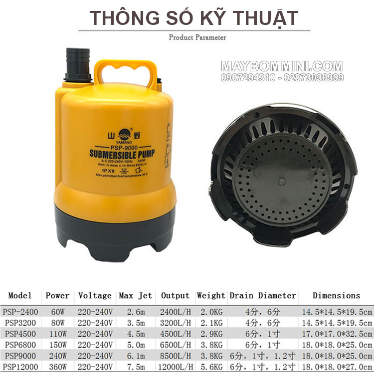 Thong So Ky Thuat May Bom Chim PSP 220V