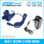 May Bom Chim Mini 12v 18w 700l JT 4212A Smartpumps Kem Nguon 12v