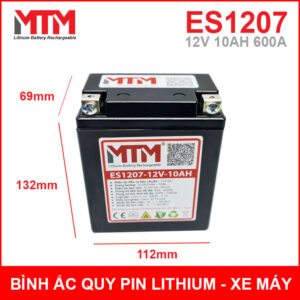Kich Thuoc Ac Quy Xe May Pin Lithium 12v 10ah ES1207