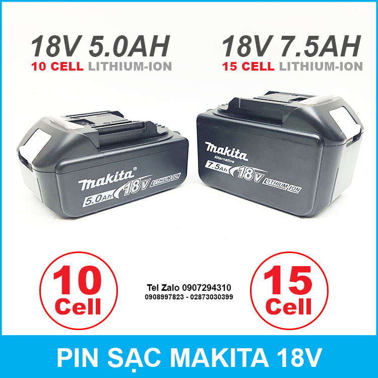 Pin Makita 10 Cell Va 15 Cell Gia Tot