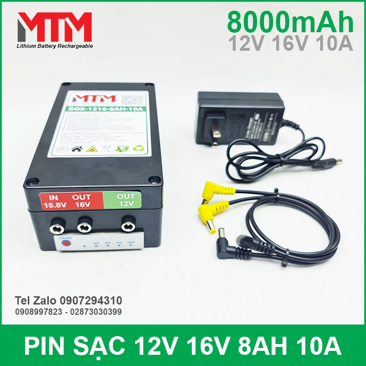 Box Pin Sac 12V 16V 8000mah 10A MTM