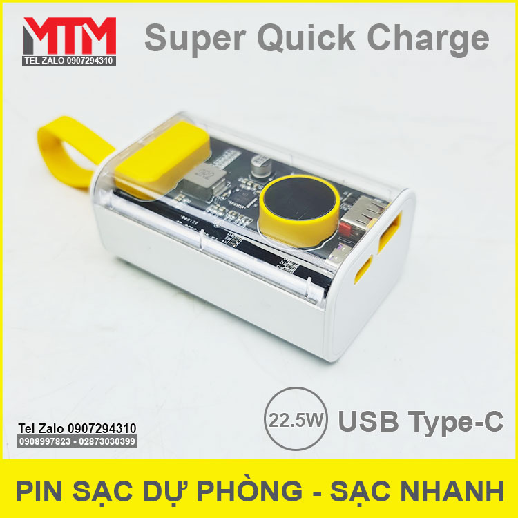 Pin Sac Du Phong 2 Cell 8000mah Sac Nhanh QC PD Gia Re