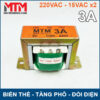 Bien The Bien Ap Tang Pho Doi Dien AC 220V Ra 15V 3A