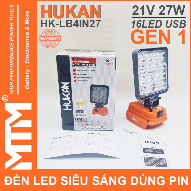 Den Led Du Phong Sieu Sang 21V 27W 16LED Cong Sac USB Pin Chan Pho Thong Hukan HK LB4IN27 Chinh Hang Den Led Du Phong Sieu Sang 21V 27W 16LED Cong Sac USB Pin Chan Pho Thong Hukan HK LB4IN27 Chinh Hang