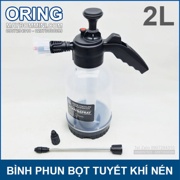 Binh Phun Bot Tuyet Rua Xe Khi Nen Bom Tay Oring Foam Spray