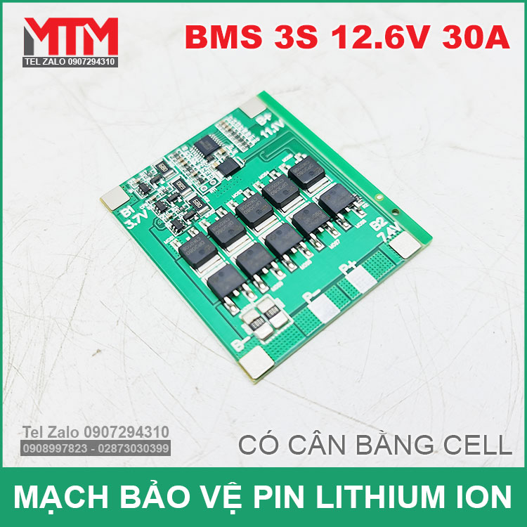 Mach Bao Ve Pin 18650 3S 30A Co Can Bang