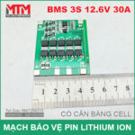 Mach Bao Ve Pin 18650 3S 30A Kich Thuoc