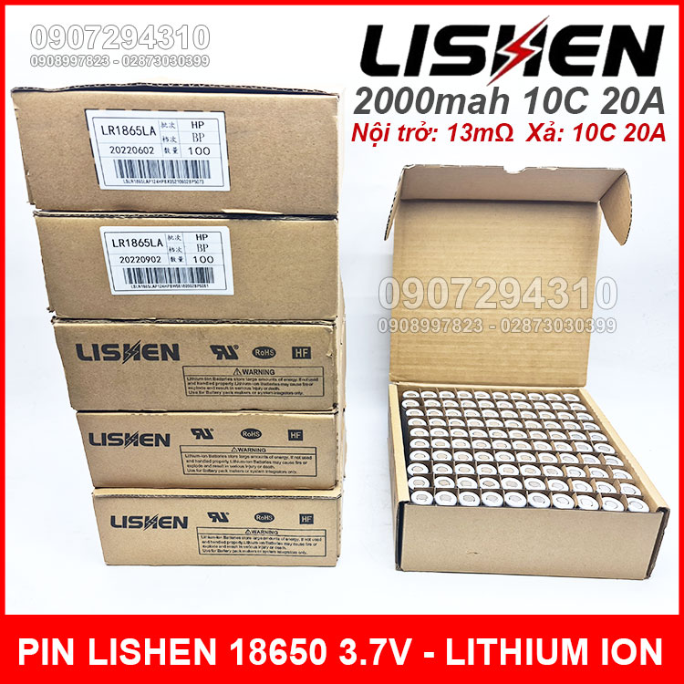 Phan Phoi Pin Lishen Xam 18650 LR18650LA