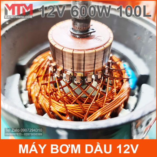 Motor May Bom Dau 12v 600w Day Loi Dong Cao Cap