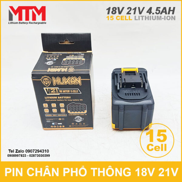 Gia Pin Chan Pho Thong 21V 15cell 4500mAh 5C Hukan