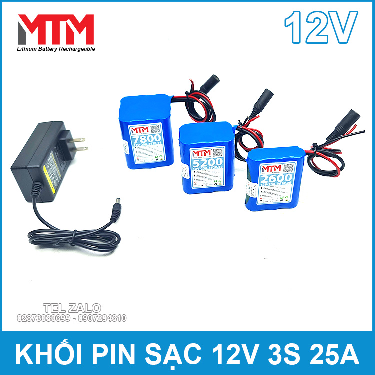 Khoi Pin 12V 3S 2600mah 25A Chat Luong Cao