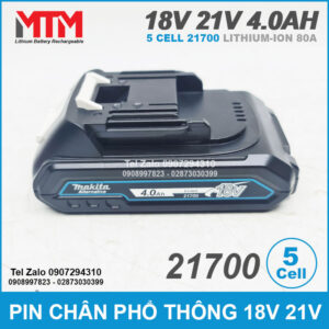Pin Chan Pho Thong Makita 18v 21v 4ah 5 Cell 21700