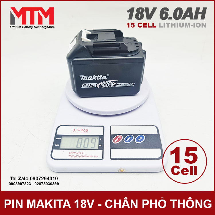 Pin Makita 15 Cell 6ah Chinh Hang Khoi Luong