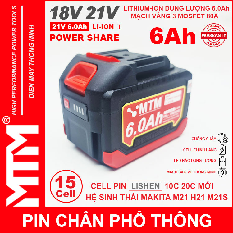 Pin Makita Chan Pho Thong 15 Cell 6000mah LISHEN 80A Chong Soc Pin Makita Chan Pho Thong 15 Cell 6000mah LISHEN 80A Chong Soc
