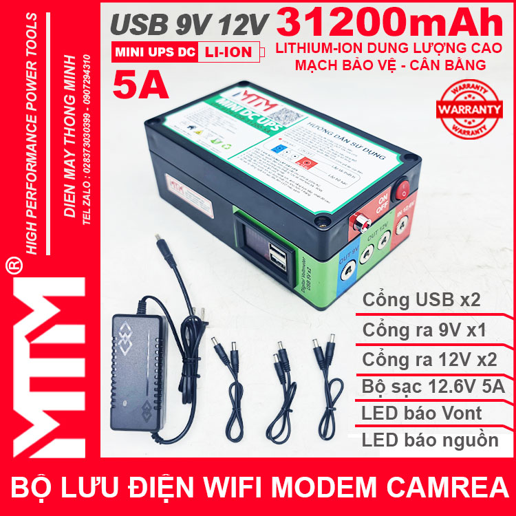 Gia Ban Bo Nguon Du Phong Wifi Modem Camera USB 9V12V 5A 31200mah Led Bao Vont New Gia Ban Bo Nguon Du Phong Wifi Modem Camera USB 9V12V 5A 31200mah Led Bao Vont New