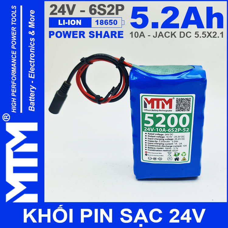 Pin 24V 10A 6S2P 18650 MTM 5200mah Pin 24V 10A 6S2P 18650 MTM 5200mah