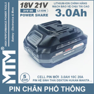 Pin Chan Pho Thong 5cell 3000MAh 80A Led Bao Pin 2 Ben