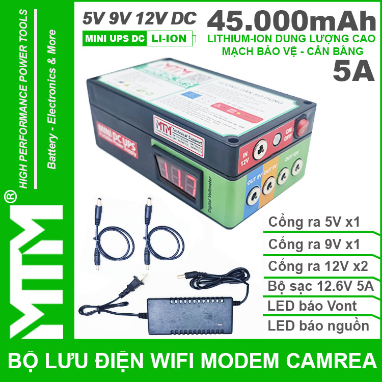 Bo Nguon Du Phong Wifi Modem Camera 5V 12V 5A 45000mah Led Bao Vont Bo Nguon Du Phong Wifi Modem Camera 5V 12V 5A 45000mah Led Bao Vont