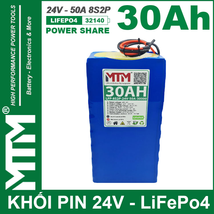 Chuyen Dong Cac Loai Pin 24V 30Ah 50A Pin Sat LiFepo4 32140 4S2P MTM Chuyen Dong Cac Loai Pin 24V 30Ah 50A Pin Sat LiFepo4 32140 4S2P MTM
