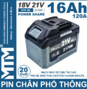 Pin Chan Pho Thong 21V 120A Led 2 Hong Cell 21700 16Ah 20cell