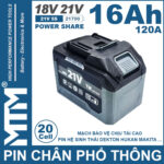 Pin Chan Pho Thong 21V 120A Led 2 Hong Cell 21700 16Ah 20cell Chinh Hang