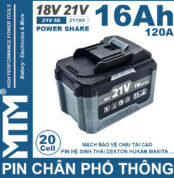Pin Chan Pho Thong 21V 120A Led 2 Hong Cell 21700 16Ah 20cell Gia Re