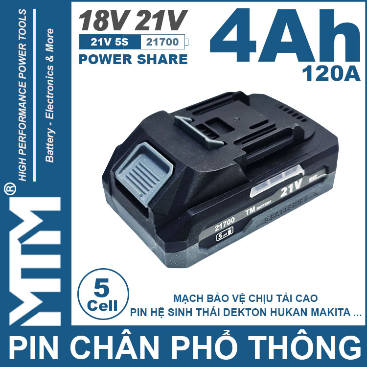 Pin Chan Pho Thong 21V 120A Led 2 Hong Cell 21700 5cell 21700 4Ah Pin Chan Pho Thong 21V 120A Led 2 Hong Cell 21700 5cell 21700 4Ah