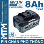 Pin Chan Pho Thong 21V 120A Led 2 Hong Cell 21700 8Ah 10cell Cao Cap