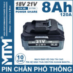 Pin Chan Pho Thong 21V 120A Led 2 Hong Cell 21700 8Ah