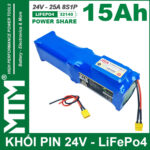 Pin Luu Dien Cua Cuon 24V 15Ah 25A Pin Sat LiFepo4 32140 8S1P MTM Dai