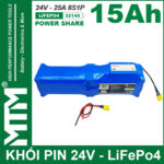 Dong Pin 24V 15Ah 25A Pin Sat LiFepo4 32140 8S1P MTM Dai